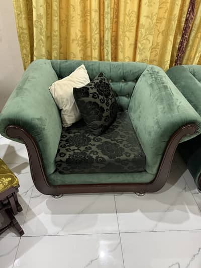 5 seater Sofa set Emerald green