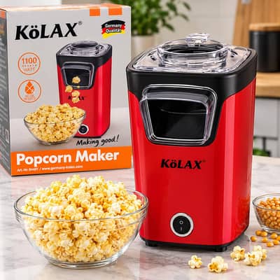 Electric Popcorn Popper Machine (Red/Black) Highlights: