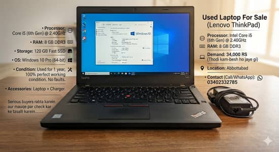 Lenovo Cori-5 used laptop for sale