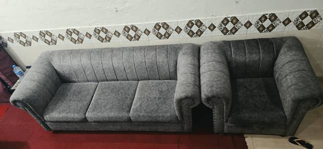 DARK GREY CHESTERFIELD SOFA SET 3+2+1