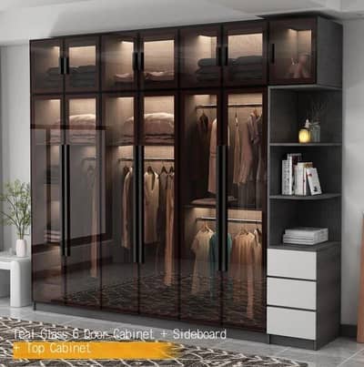 GLASS DOOR WARDROBE,3 DOOR CUPBOARD,BEDROOM SET