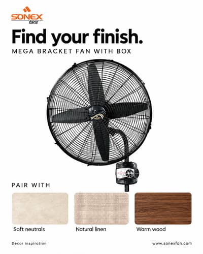 Sonex black bracket fan