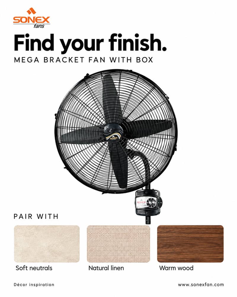 Sonex black bracket fan 0
