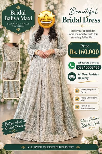 Bridal maxi/ bridal walima maxi/ designer maxi