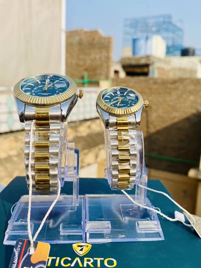 Luxury Ticarto Couple Watches Set – Brand New