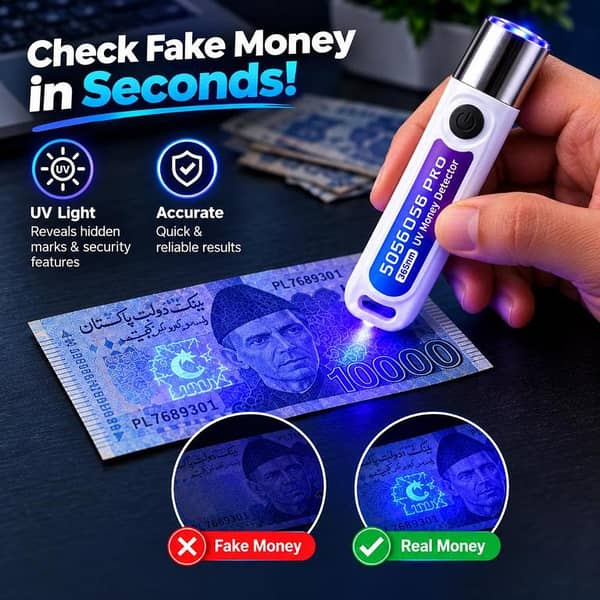 Rechargeable 365nm UV Flashlight | Money Checker, Pet Urine & Stain Detector