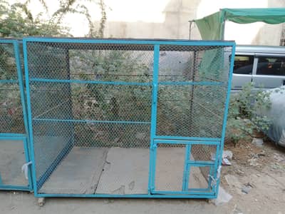 Large Iron Parrot Cage / Aviary – Heavy Duty Bird Cage with Wheels