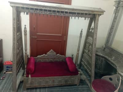 Bed +side tables + jhola + drassing