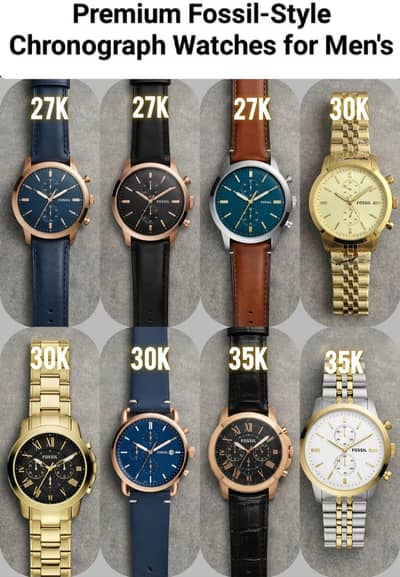 Premium Fossil-Style Chronograph Watches for Men's