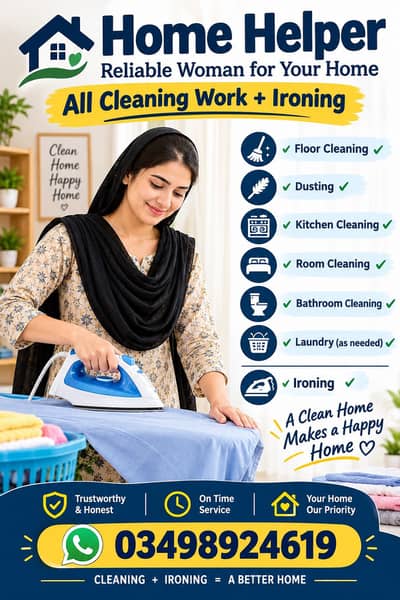 Need female  cleaner for home