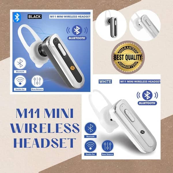 Bluetooth Earphones  M11 Original HiFi Stereo Earbuds | Wireless Audio Headphones with HD Bass & Noise Reduction