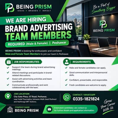 Team staff Required | jobs oppturnity | Jobs in  Peshawar