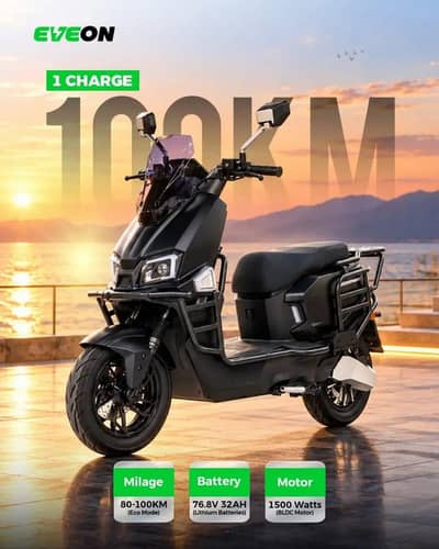 EVEON TITAN 1500W Lithium Electric Scooter | 100–120 KM Range | Lahore