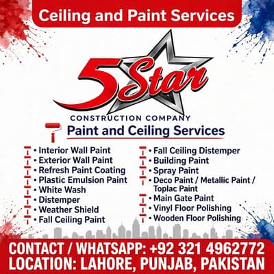 Roof Ceiling/Gypsum Ceiling/Plastir of paris/Paint services/Graphic