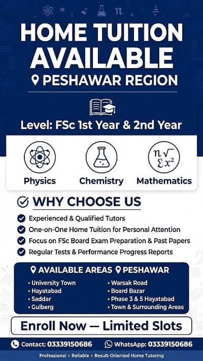 Tuition for FSc 1st year and 2nd year