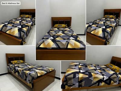 Single Wooden Bed with Master Celeste Mattress (Complete Set)