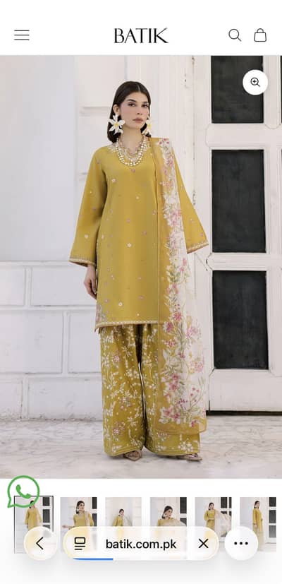 BATIK Chandler 3Pc Festive Embroidered Lawn | Ready to Wear | Size [S]