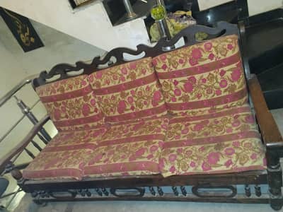 Wood sofa set old design but Completely Comfortable