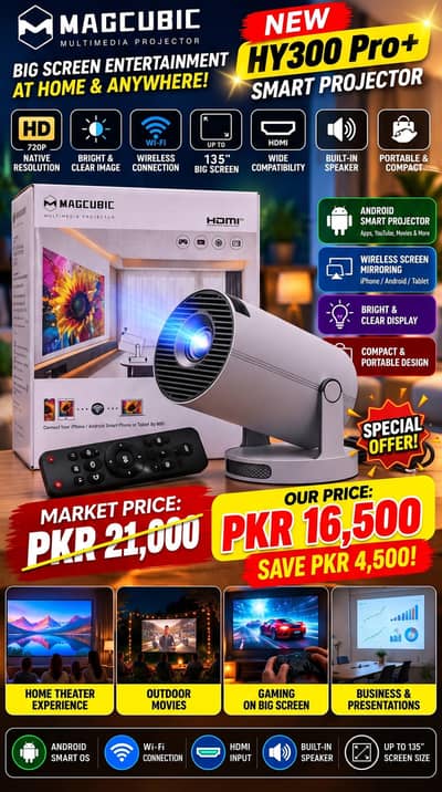 New Magcubic HY300 Pro+ Smart Projector - Android 14, 4K Supported