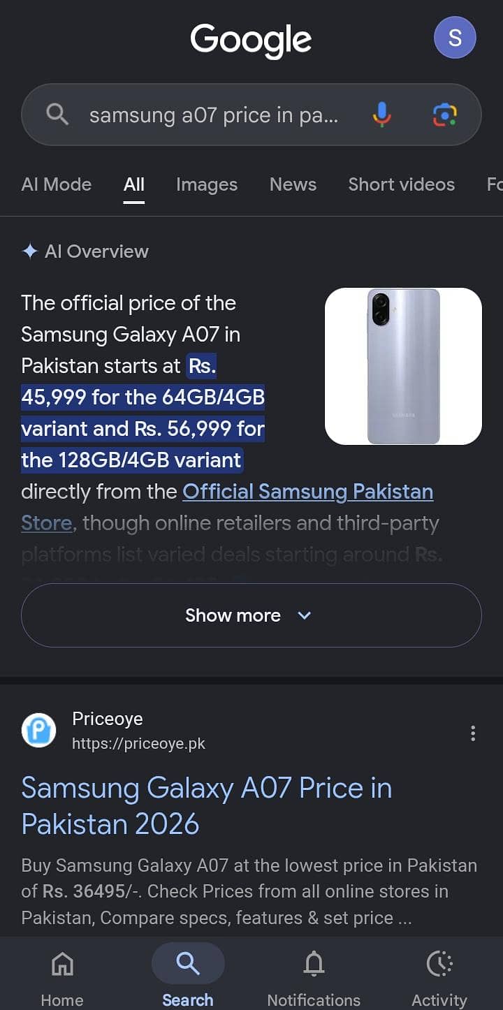 Samsung Mobile A07 1