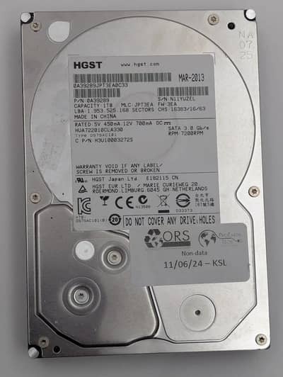 HGST Ultrastar 1TB SATA ll 7200RPM 32MB 3.5" Server HDD