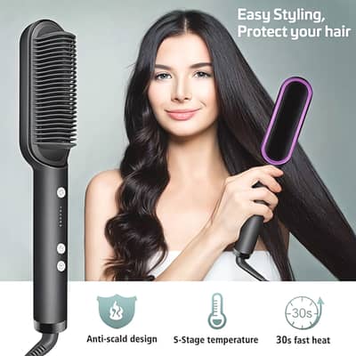 Baal Straight Karna Hua Ab Asaan! 2-in-1 Hot Air Straightener Brush