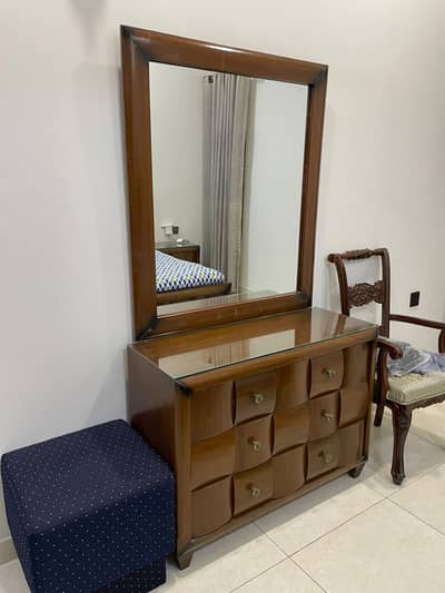 Premium Sheesham Wood Dressing Table with Large Mirror | Brand New