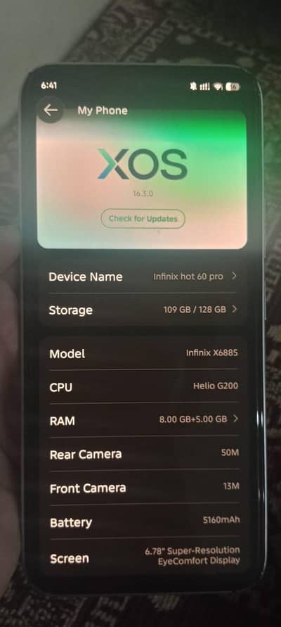 Infinix hot 60 pro . . . . . . 03341057650