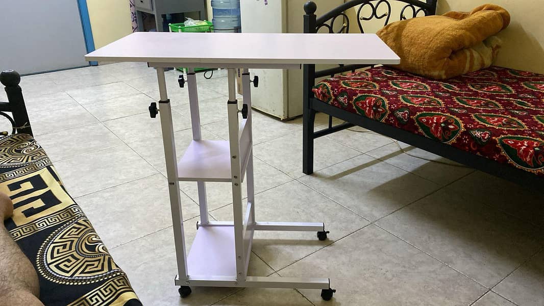 Adjustable Overbed Laptop Table with Storage Shelves - Other Household ...