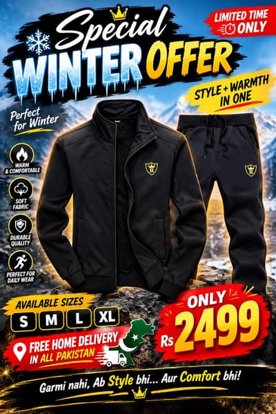 Winter Tracksuit Offer Rs. 2499 | Free Delivery