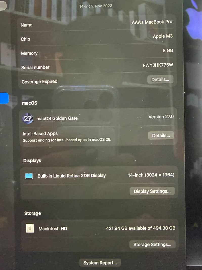 MacBook Pro M3 3
