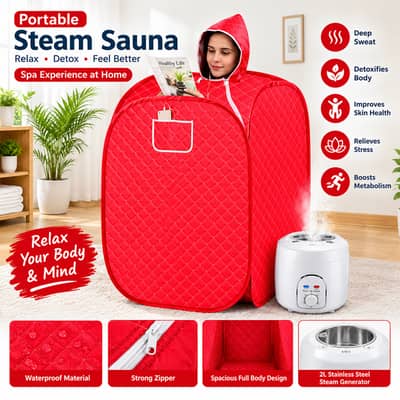 Relax at Home with a Portable Steam Sauna & 2L Steam Generator
