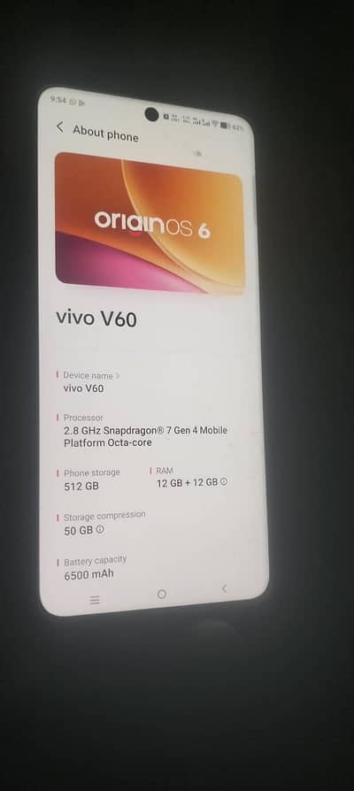 Vivo V60 12gb 512gb exchange salee