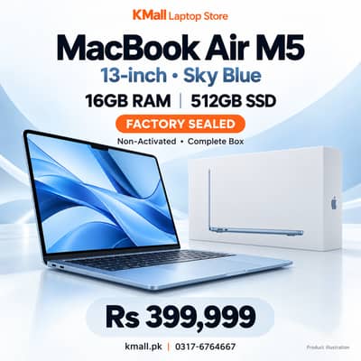 Apple MacBook Air M5 13″ 16GB RAM 512GB SSD Sky Blue Non-Activated