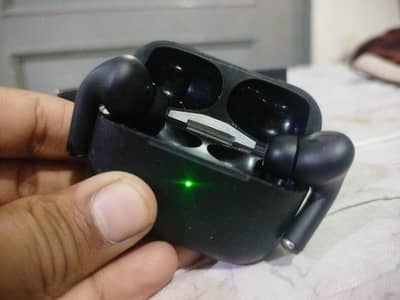 Black wireless earbuds with Box Good condition