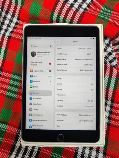 ipad mini 5 256gb with box 03321631125 call