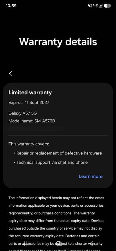 Samsung Mobile A57