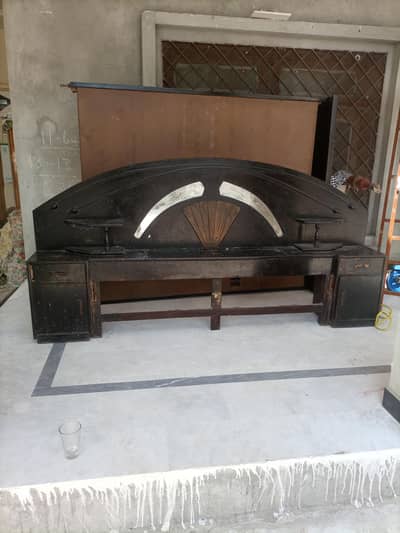 sheesham wood frame double bed with mattress