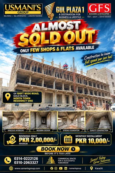 Limited Shops Available On Installment Construction Full on Swing