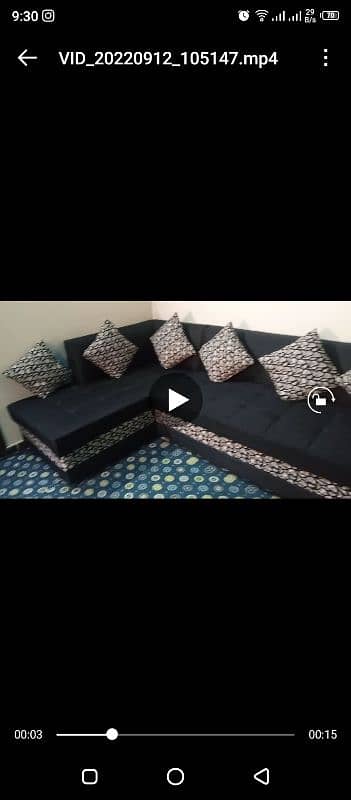 L shApe sofa set