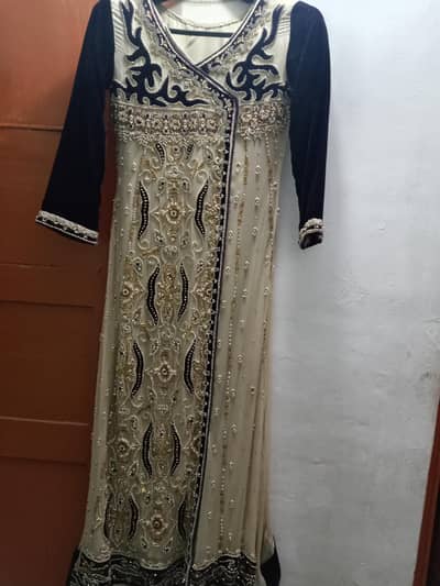Beige & Plum Party Wear Maxi Medium - 30000 Wali - 2 Time Used