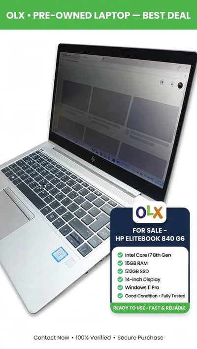 HP EliteBook 840 G6 | i7 8th Gen | 16GB/512GB | Business Laptop