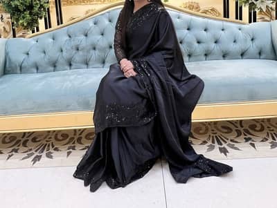Elegant Black Sequin Saree – Party Wear | Like New