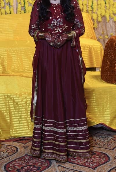 Beautiful Maroon Bridal Lehenga – Heavy Embroidery