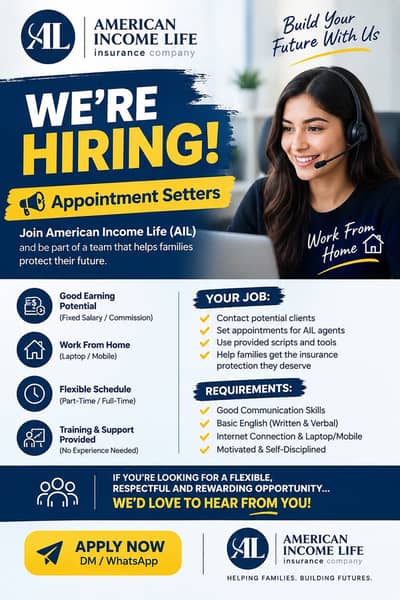 Appointment setter required for monthly meetings