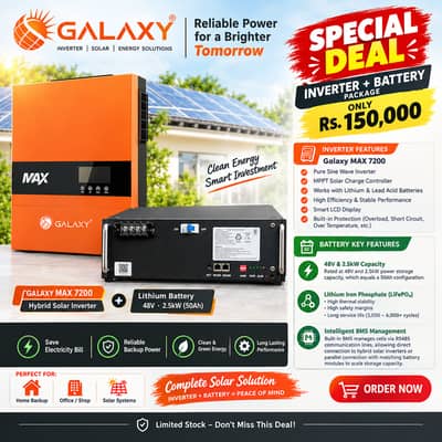 Galaxy MAX 7200 Hybrid Solar Inverter + 48V Lithium Battery