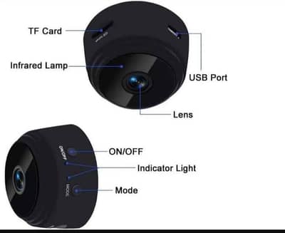 compact black camera with suction base for home
