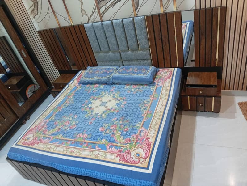1 bed king size with mattress 2 side table with almari with dressing ...