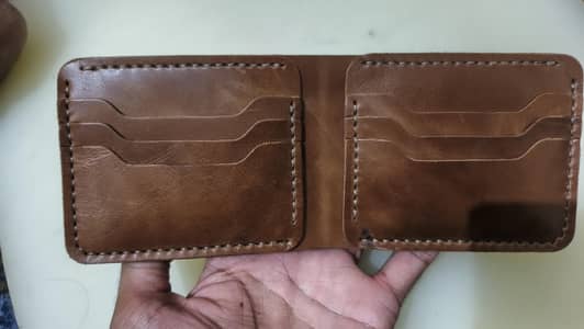 leather wallet men hand made 10 pocket
