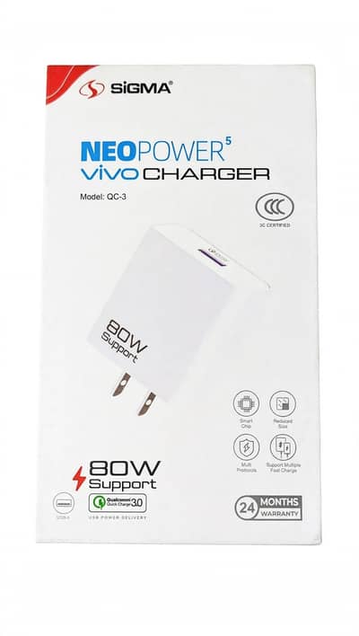 Sigma Q0-3 80W Fast Charger - Original - 2 Year Warranty - Box Pack